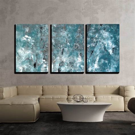 Teal and Grey Abstract Art Painting... - Canvas Art | Wall26