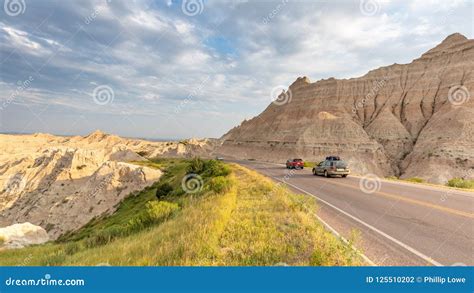 Driving through Badlands National Park on the Scenic Loop. Editorial ...