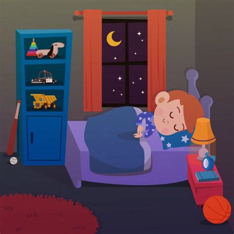 Kid Sleep In Room Vector Illustration in 2020 | Vzťahy