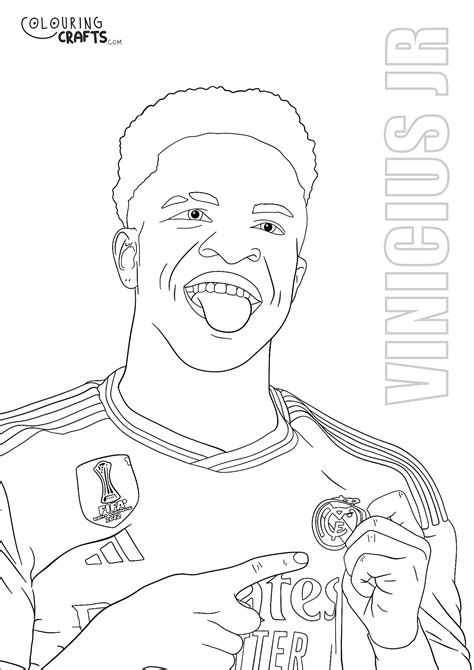 Vinicius JR Real Madrid Colouring Page - Colouring Crafts