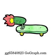 6 Cartoon Rocket Powered Skateboard Clip Art | Royalty Free - GoGraph