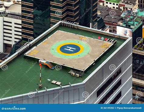 Helipad (Helicopter Landing Pad) On Roof Top Building. Stock Photography - Image: 36149282