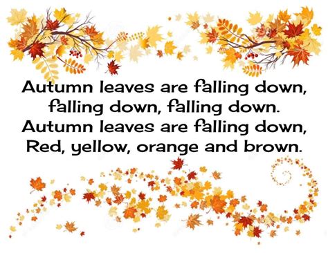 Autumn Leaves Song | Autumn leaves song, Childrens books music, Down song