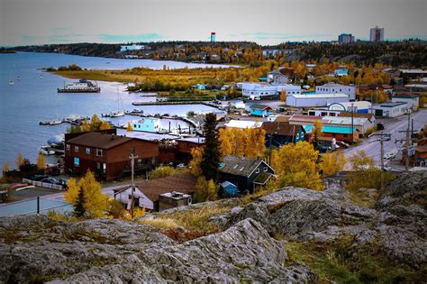 The city of Yellowknife view from Pilots Monuments.