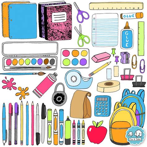 School Supplies Clipart School Supply Clipart School | Etsy Unicorn School Supplies, Back To ...