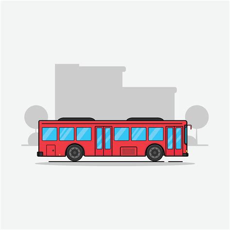 City Bus Side View Vector Illustration. Public Transport Service ...