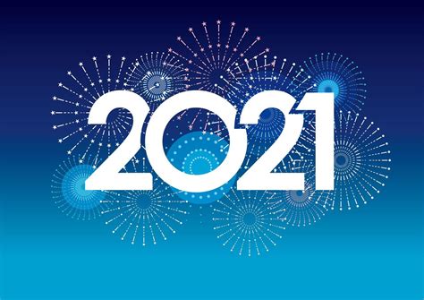 2021 New Year's card template with fireworks 1346746 Vector Art at Vecteezy