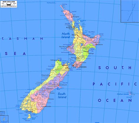 detailed political map of new zealand – Travel Around The World ...