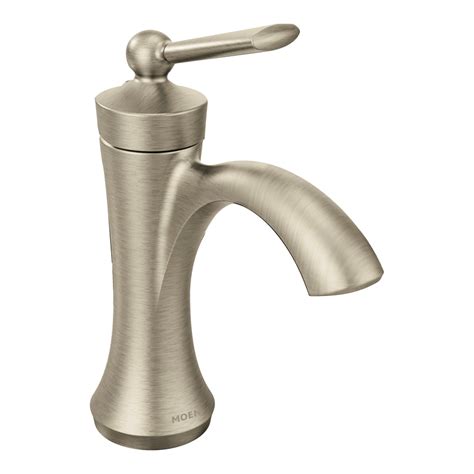 Moen Wynford Brushed Nickel 1-handle Single Hole/4-in Centerset WaterSense Bathroom Sink Faucet ...