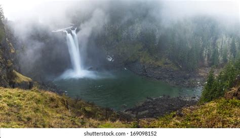 Beautiful Snoqualmie Falls Winter Washington State Stock Photo ...