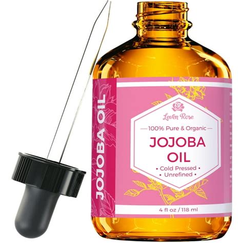 Jojoba Oil by Leven Rose, Pure Cold Pressed Natural Unrefined Moisturizer for Skin Hair Body and ...