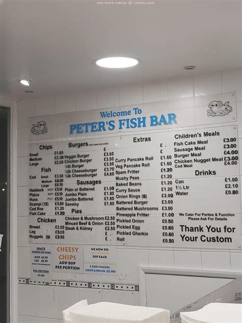 Online Menu of Peters Fish Bar Restaurant, Bexhill-on-Sea, United Kingdom, TN39 3JR - Zmenu