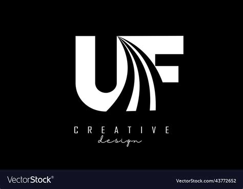 Creative white letters uf u f logo with leading Vector Image