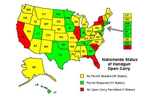 Open Carry States Map 2016 | Wine Country California Map