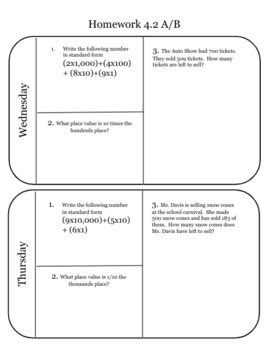 4th Grade Math Homework TEKS Algined Year Long by Hilary Miller | TPT