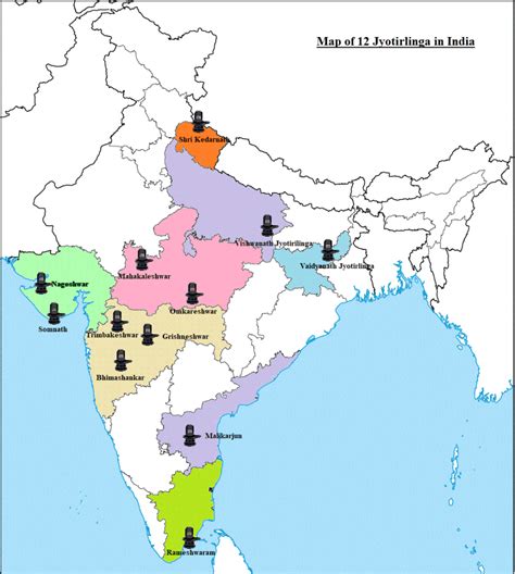 Map Of 12 Jyotirlinga - Corny Tiphanie