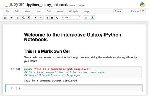 Hands-on: Use Jupyter notebooks in Galaxy / Use Jupyter notebooks in Galaxy / Using Galaxy and ...