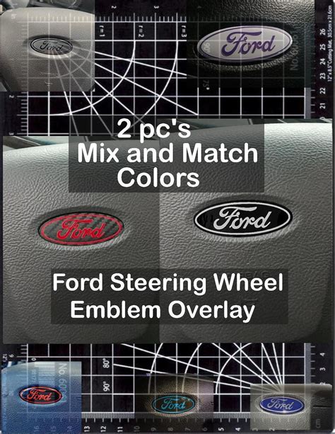 Ford Steering Wheel Vinyl Emblem Overlay 2pc's Mix and Match Colors ...