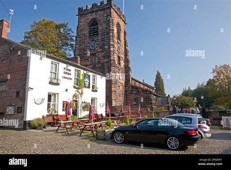 The Parr Arms pub beside St Wilfrid's Church, Grappenhall, Cheshire ...