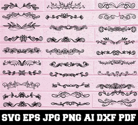 Divider SVG Divider Silhouette SVG Cut Files Divider - Etsy