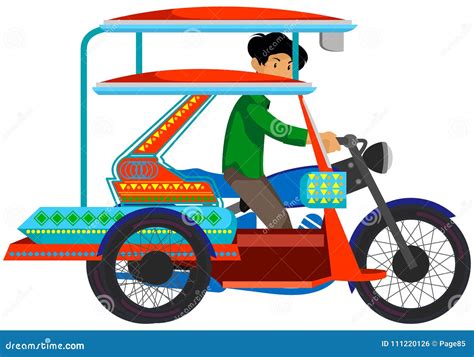 Tricycle illustration stock. Illustration du transport - 111220126