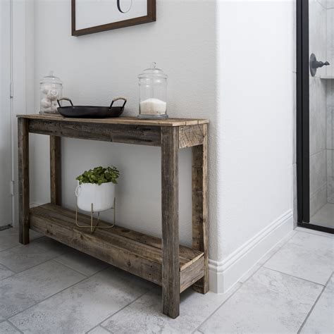 Long Plank Barnwood Console Table, Natural - Walmart.com