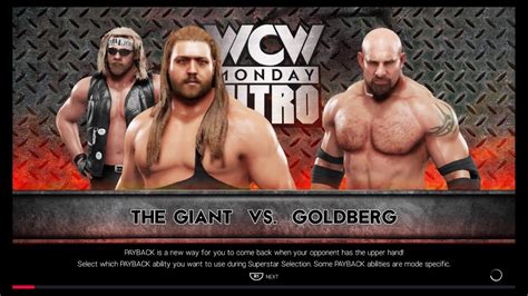 WWE 2k19 - WCW! The Giant (Big Show) vs Goldberg - WCW Championship!! EPIC - YouTube