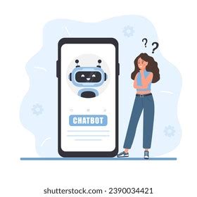 Chatbot Concept Woman Talking Robot Ai Stock Vector (Royalty Free ...