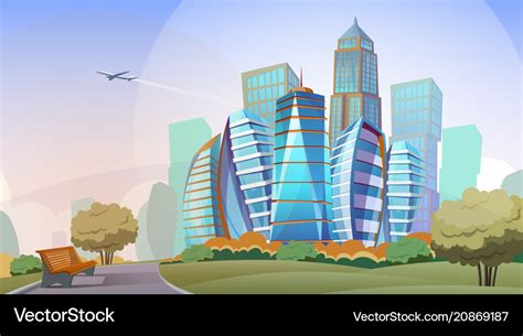 Cityscape cartoon background Royalty Free Vector Image