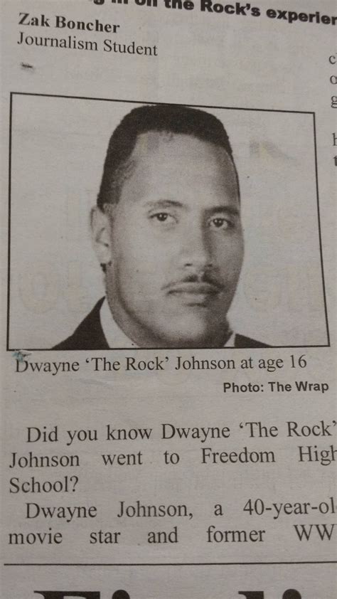 Dwayne 'the rock' Johnson his junior year of highschool (Freedom High ...