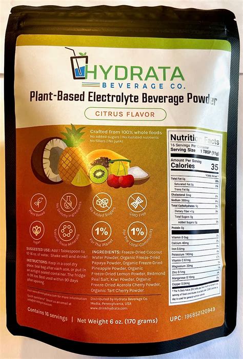 Amazon.com: Electrolyte Beverage Powder - Citrus Flavor - 16 serving ...