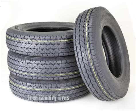 4 Premium Free Country Trailer Tires ST175/80D13 B78-13 Bias 8PR LRD ...