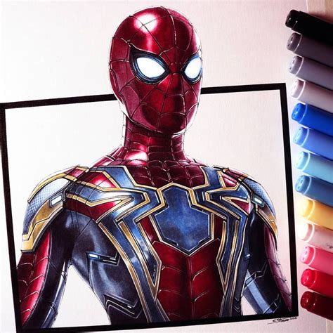 Spider-Man Drawing - Iron Spider Suit by https://www.deviantart.com ...