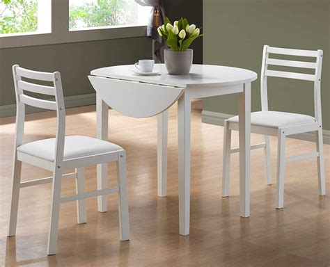 Small White 2 Person Drop Leaf Table Round Bistro Table for Apartment ...