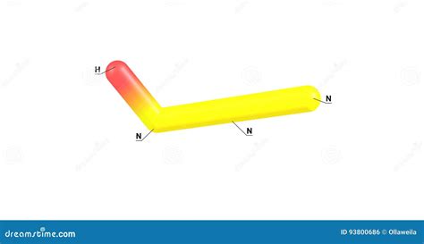 Hydrazoic Acid Molecular Structure Isolated on White Stock Illustration - Illustration of ...