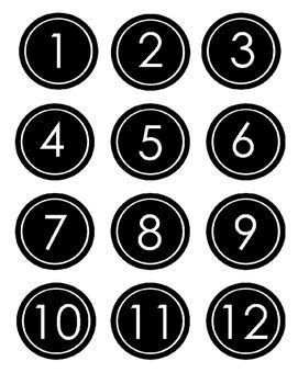 Black Circle Class Numbers 1-31- EDITABLE | Calendar numbers, Printable calendar numbers ...