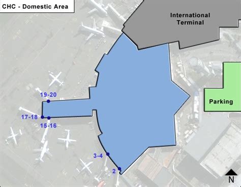 Christchurch International Airport CHC Domestic Area Map