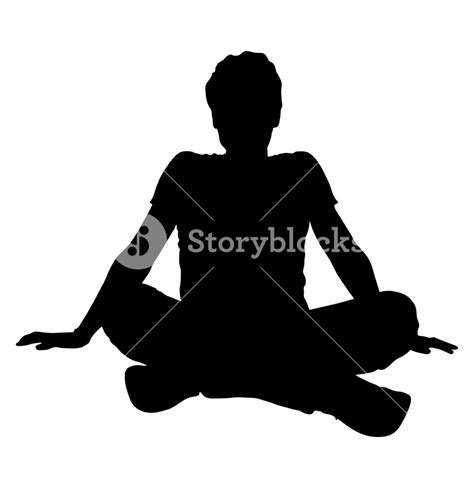 Sitting Man Silhouette Royalty-Free Stock Image - Storyblocks