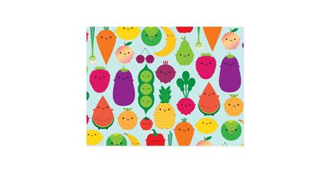 5 A Day Fruit & Vegetables Postcard | Zazzle.com