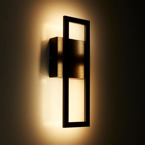 Globe Electric McKay 1-Light Black LED Integrated Outdoor Indoor Wall Sconce-51432 - The Home ...