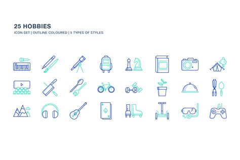 Hobbies Icon Set - Design Cuts