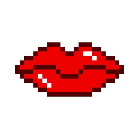 Red lips pixel art vector 23544044 Vector Art at Vecteezy