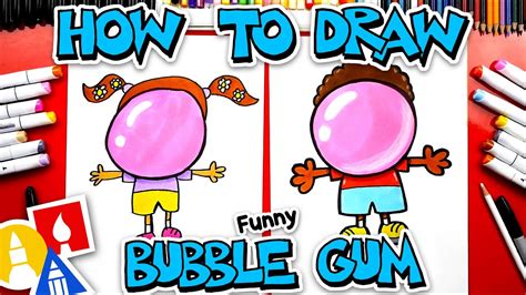 How To Draw A Kid Blowing A Giant Bubblegum Bubble - YouTube