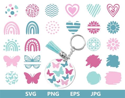 Keychain SVG Stain Key Ring Pattern SVG Brush Keychain Svg | Etsy UK