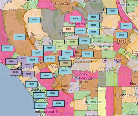 Zip Codes Los Angeles Map - United State Map With States