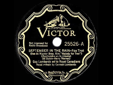 1937 HITS ARCHIVE: September In The Rain - Guy Lombardo Chords - Chordify