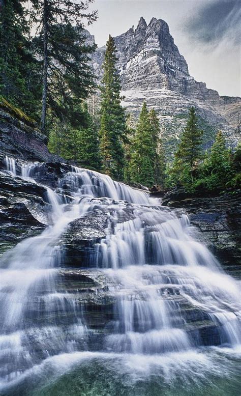 Glacier National Park Waterfall by Donald Schwartz | Beautiful waterfalls, Waterfall, Nature