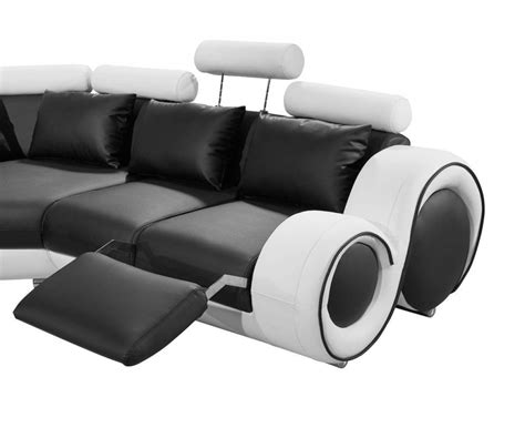 Divani Casa 4087 Sectional Black and White, VGEV4087-BLK-WHT Relax in style with this stunning ...