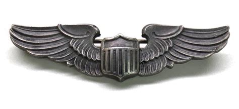 Art & Collectibles Memorabilia WWII Black Onyx Gold Army Pilot Wing Pin Brooch ~ Signed etna.com.pe