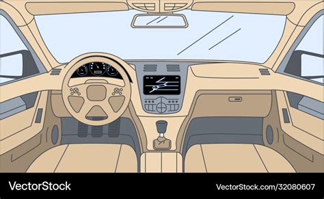 Design inside car cartoon outline Royalty Free Vector Image